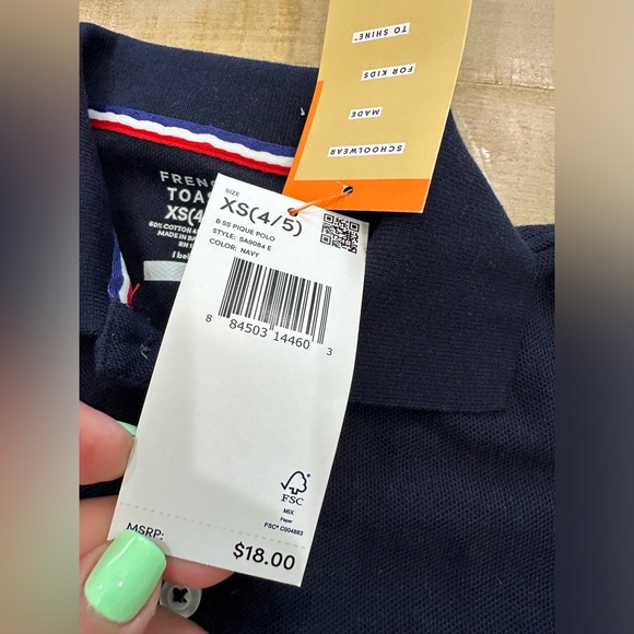 2 boys school uniform polo short sleeve shirts white navy Nautica French toast - Picture 12 of 14